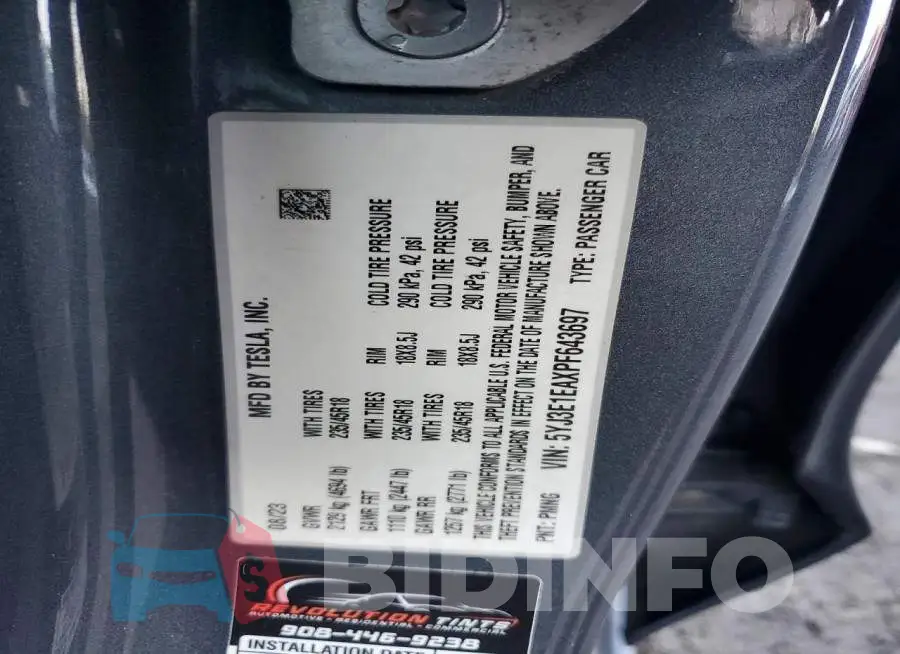 5YJ3E1EAXPF643697 Photo# 13