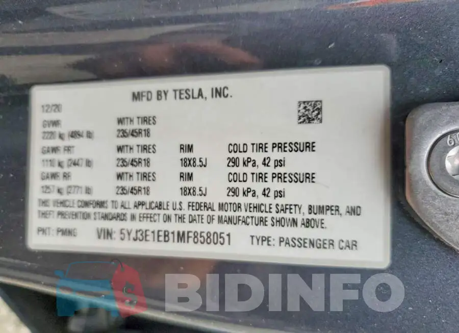 5YJ3E1EB1MF858051 Photo# 12