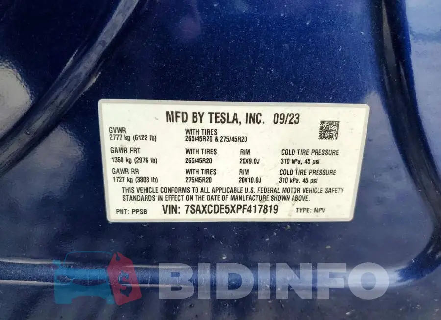 7SAXCDE5XPF417819 Photo# 13