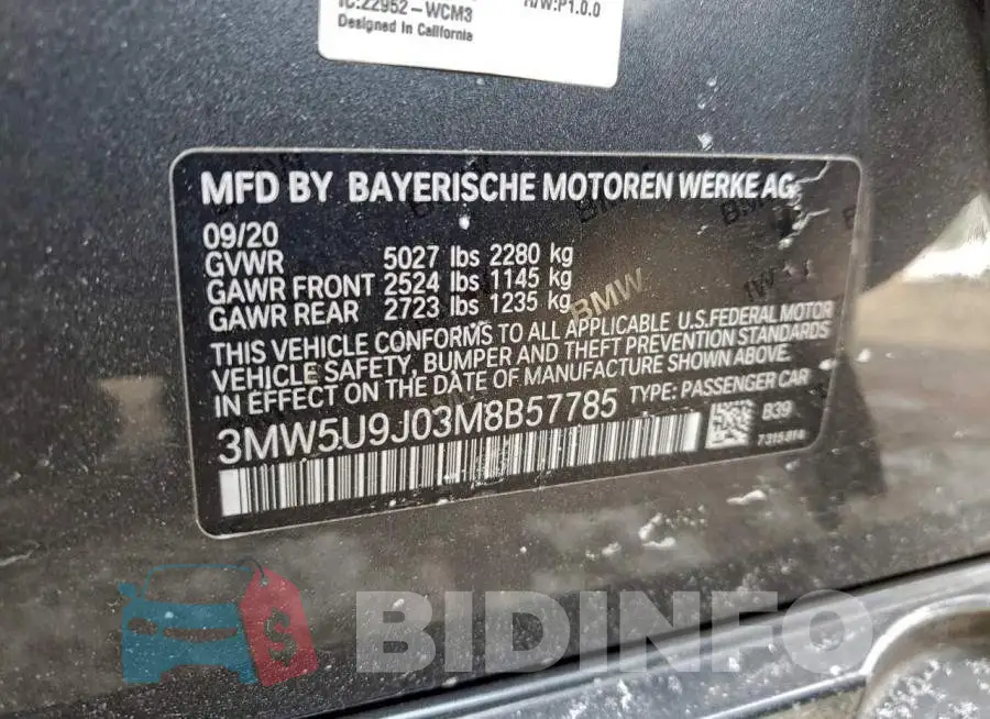 3MW5U9J03M8B57785 Photo# 12