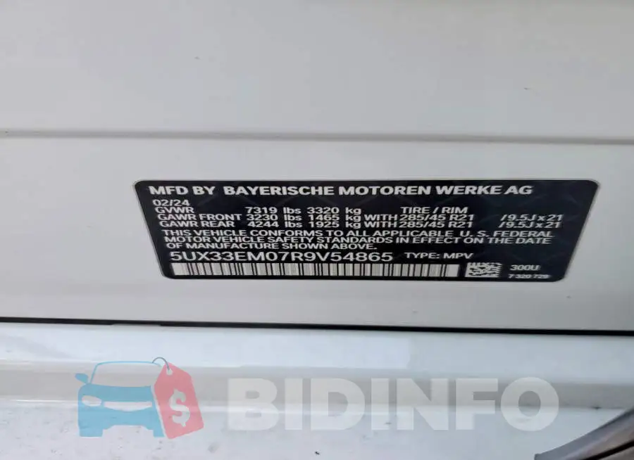 5UX33EM07R9V54865 Photo# 13
