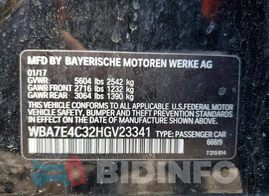 WBA7E4C32HGV23341 Photo# 12