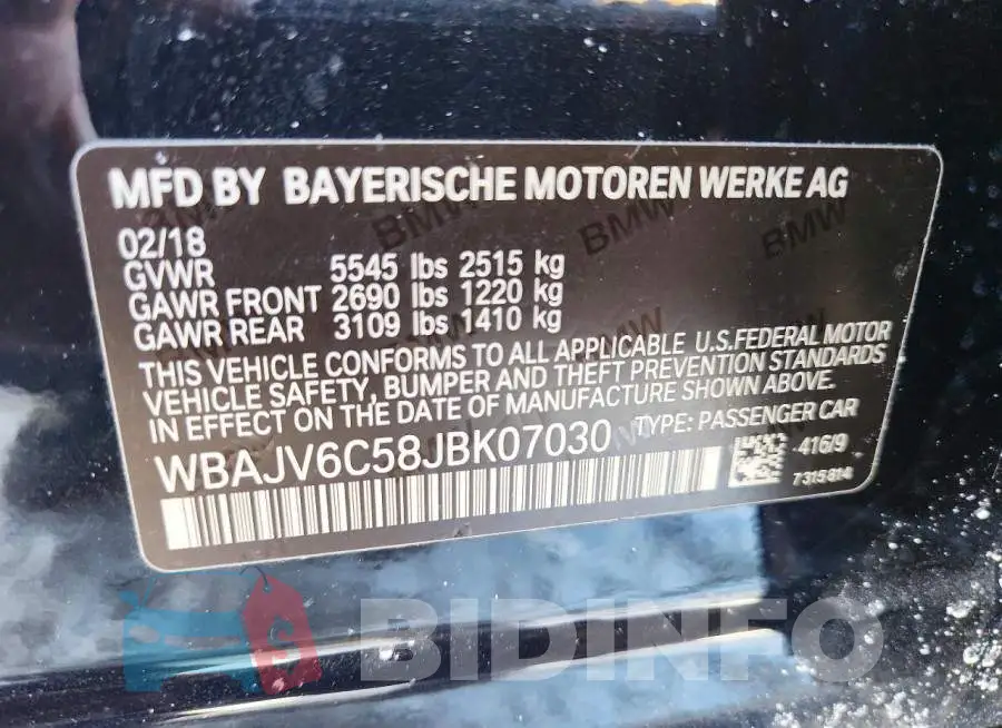 WBAJV6C58JBK07030 Photo# 12