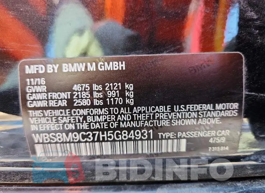WBS8M9C37H5G84931 Photo# 13