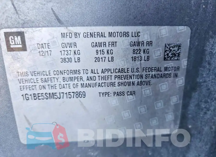 1G1BE5SM5J7157869 Photo# 12