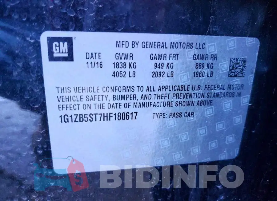 1G1ZB5ST7HF180617 Photo# 12