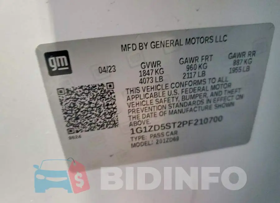 1G1ZD5ST2PF210700 Photo# 12
