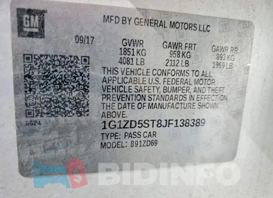 1G1ZD5ST8JF138389 Photo# 12