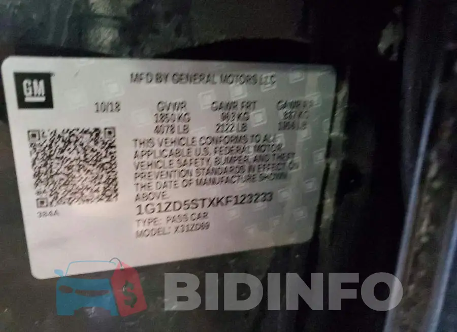 1G1ZD5STXKF123233 Photo# 12