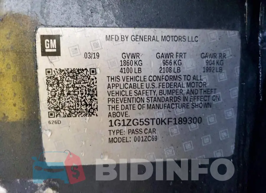 1G1ZG5ST0KF189300 Photo# 12