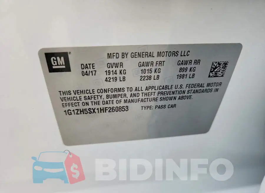1G1ZH5SX1HF260853 Photo# 12