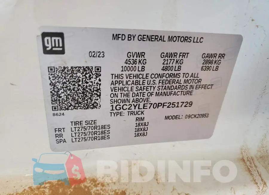 1GC2YLE70PF251729 Photo# 12