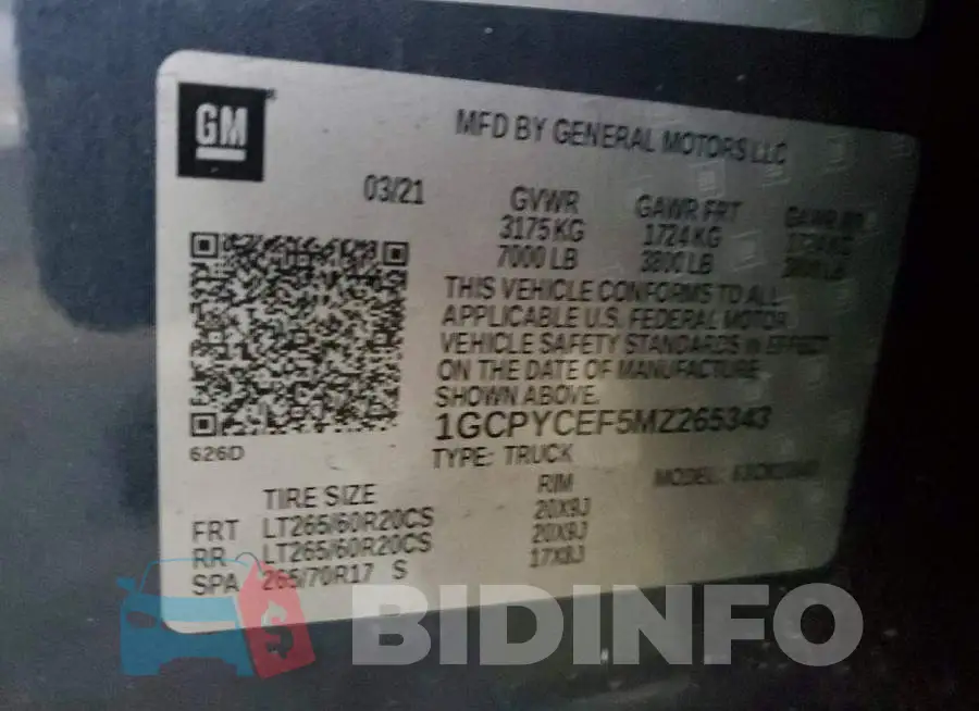 1GCPYCEF5MZ265343 Photo# 12