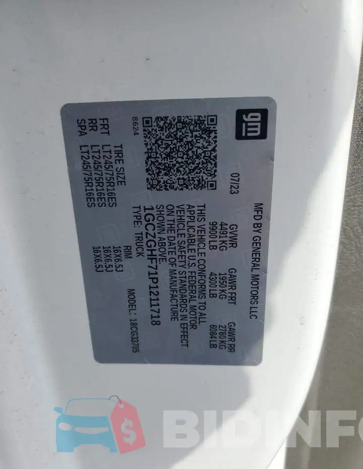 1GCZGHF71P1211718 Photo# 12