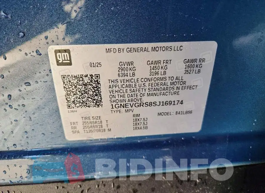 1GNEVGRS8SJ169174 Photo# 14