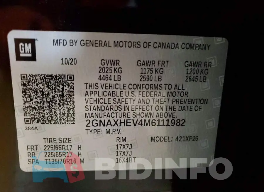 2GNAXHEV4M6111982 Photo# 12