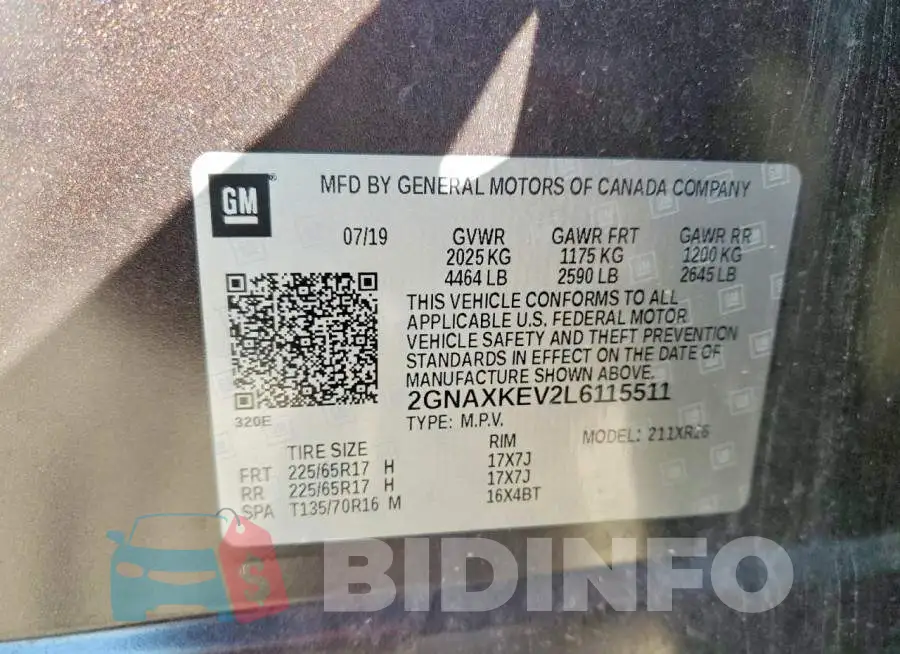 2GNAXKEV2L6115511 Photo# 12