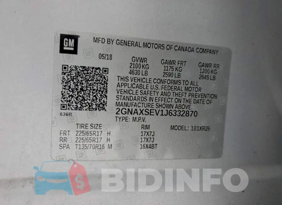 2GNAXSEV1J6332870 Photo# 12