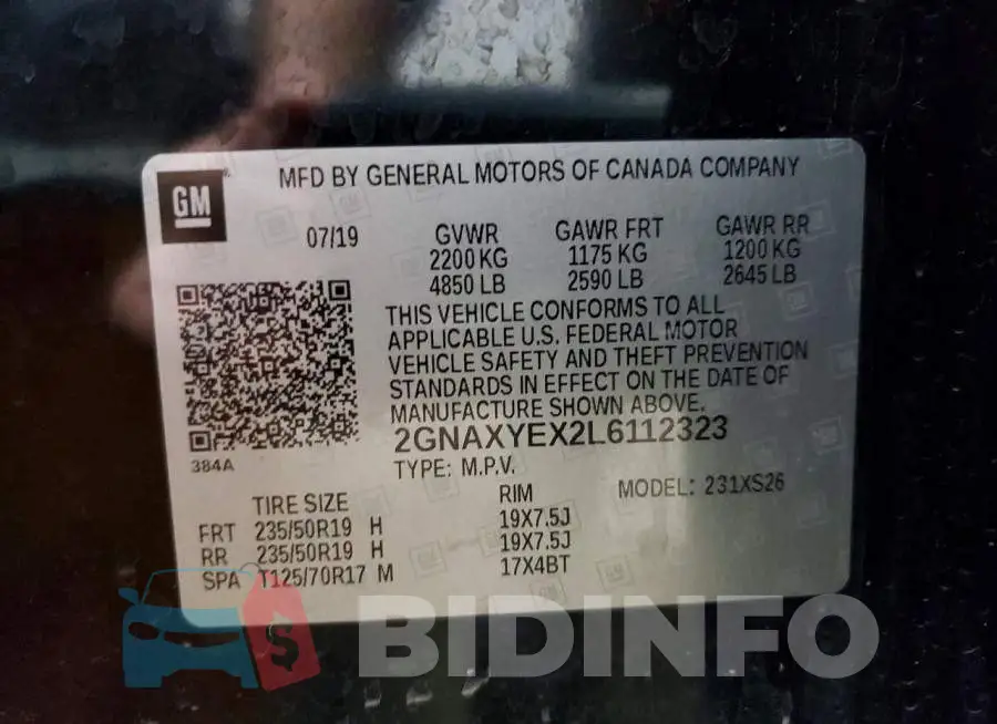 2GNAXYEX2L6112323 Photo# 14