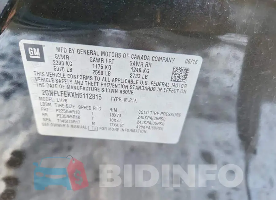 2GNFLFEKXH6112815 Photo# 12