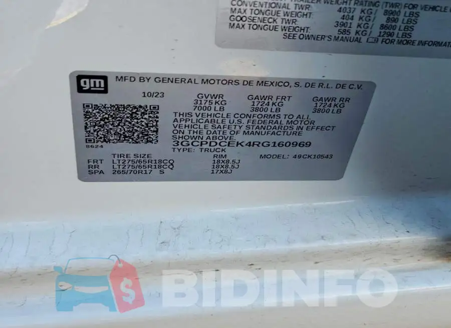3GCPDCEK4RG160969 Photo# 12