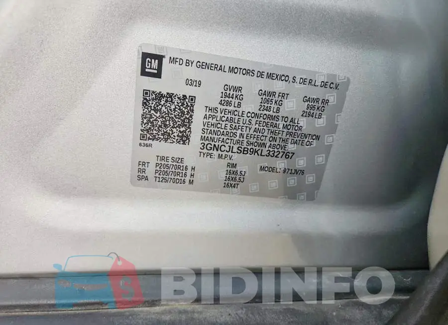 3GNCJLSB9KL332767 Photo# 13