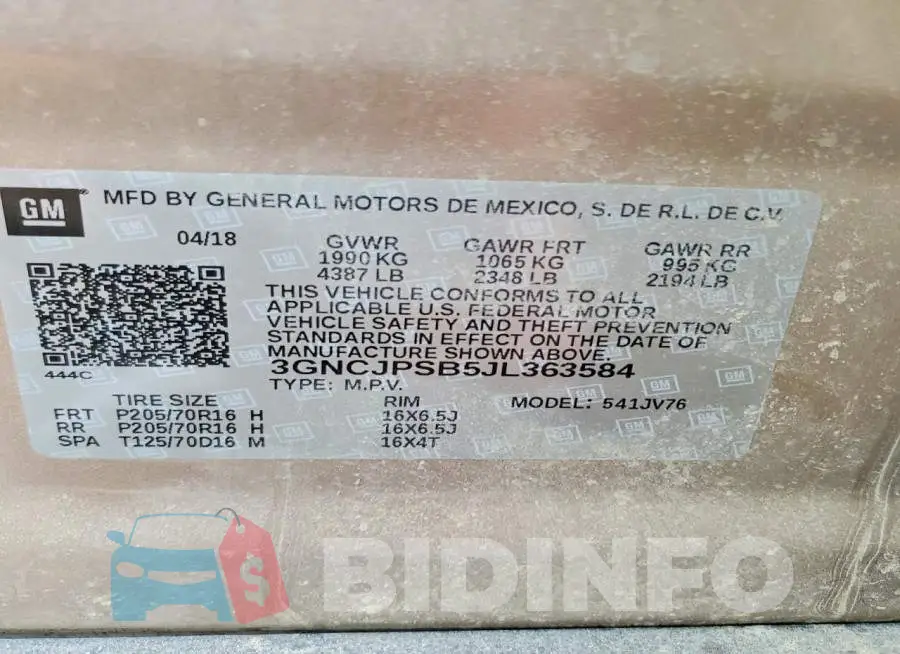 3GNCJPSB5JL363584 Photo# 12