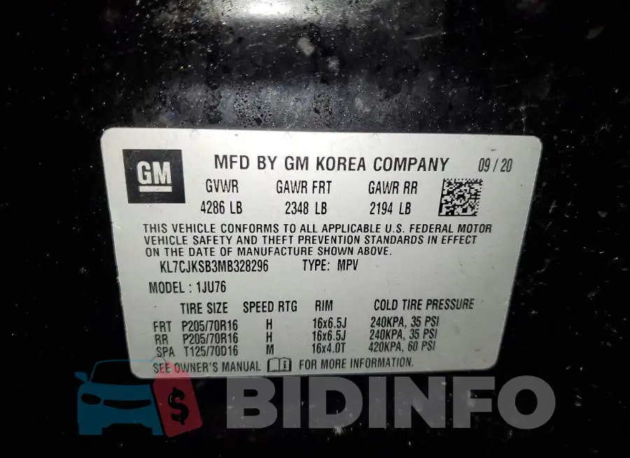 KL7CJKSB3MB328296 Photo# 13