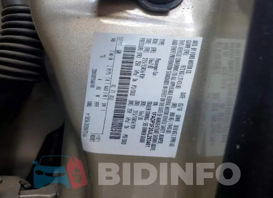 1FADP3F20JL293461 Photo# 12