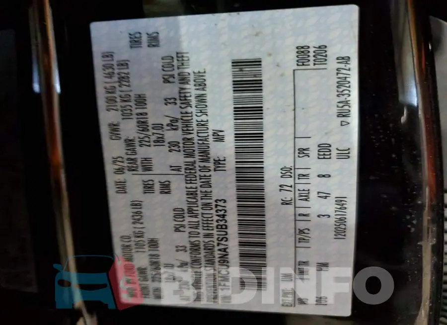 1FMCU9NA7SUB34373 Photo# 13