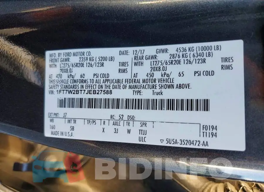 1FT7W2BT7JEB27588 Photo# 12