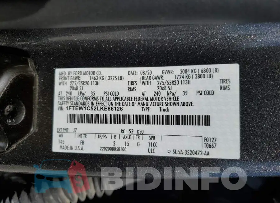 1FTEW1C52LKE86126 Photo# 13