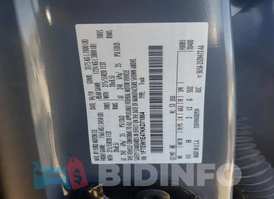 1FTEW1E47KKD71864 Photo# 12