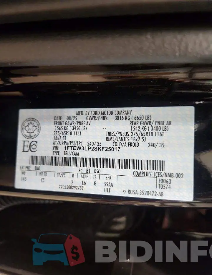 1FTEW3LP2SKF25017 Photo# 13