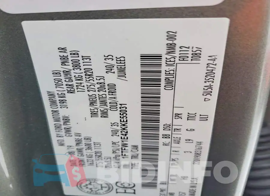 1FTFW1E42KKE55031 Photo# 12