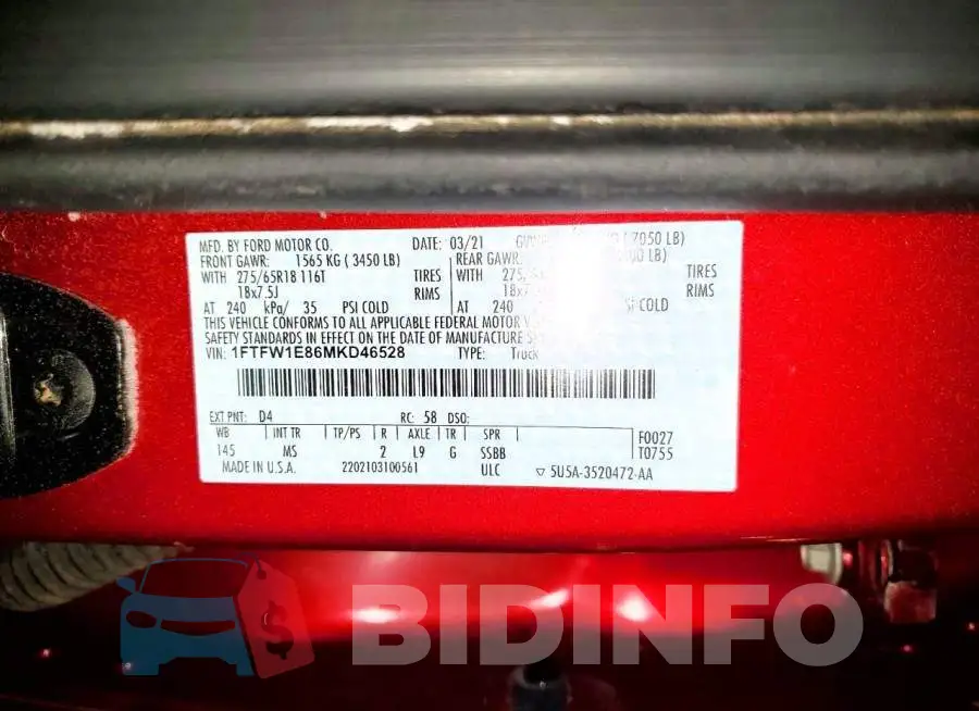 1FTFW1E86MKD46528 Photo# 12