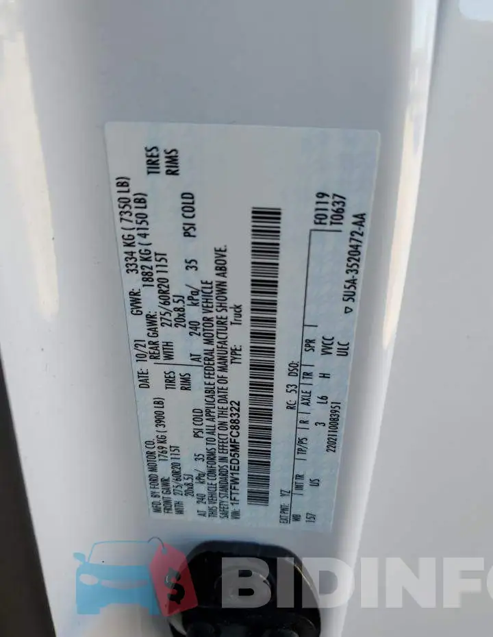 1FTFW1ED5MFC88322 Photo# 13