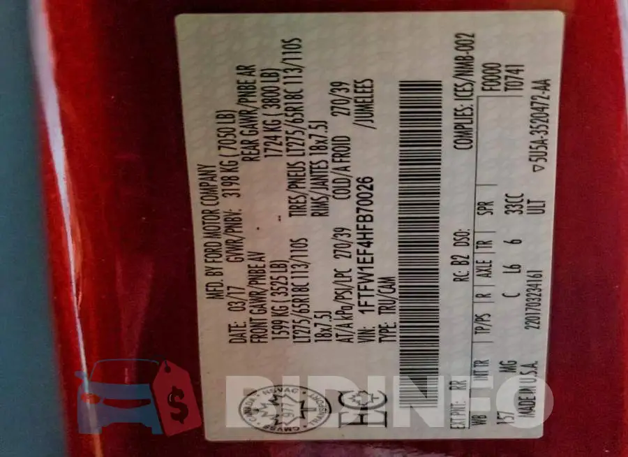 1FTFW1EF4HFB70026 Photo# 12