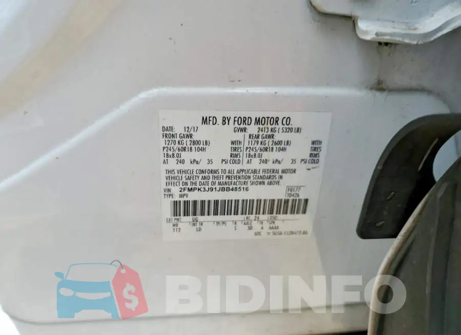 2FMPK3J91JBB48516 Photo# 12