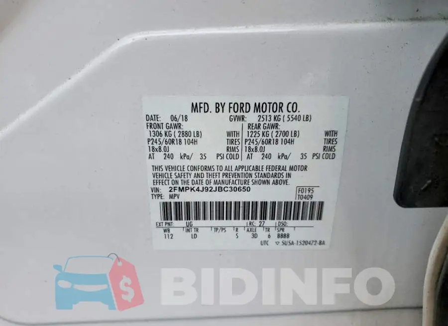 2FMPK4J92JBC30650 Photo# 13