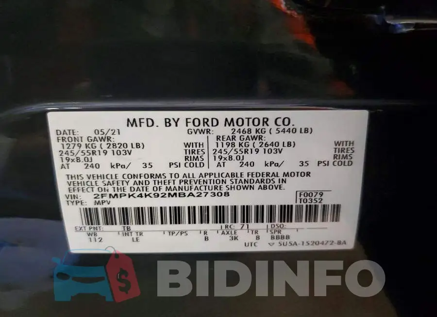 2FMPK4K92MBA27308 Photo# 13