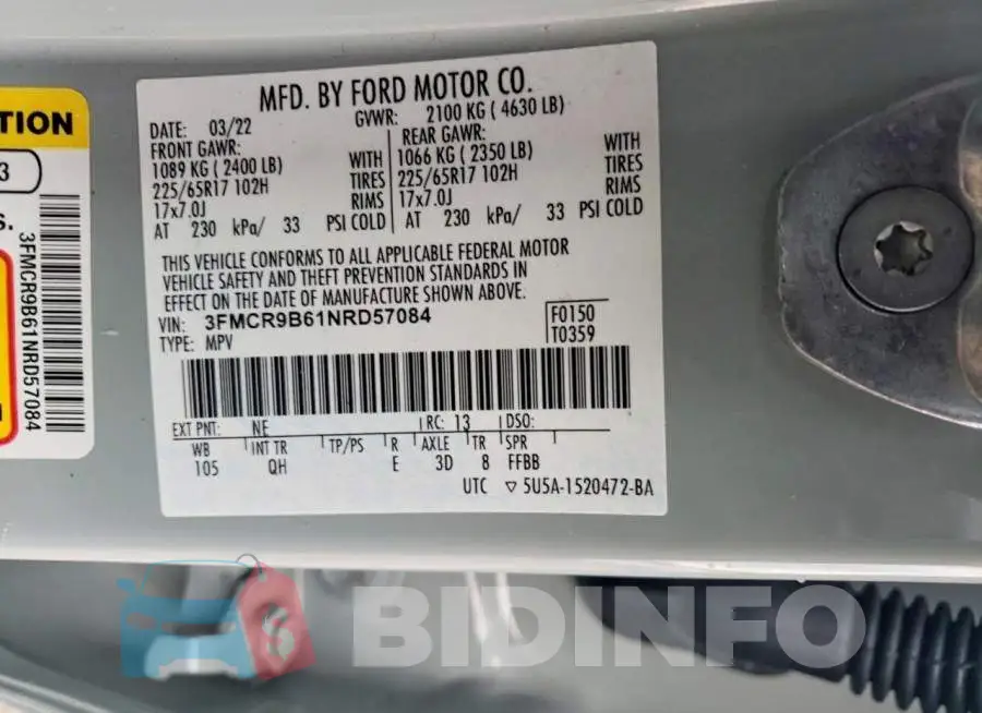 3FMCR9B61NRD57084 Photo# 14