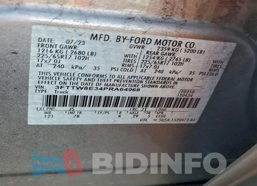 3FTTW8E34PRA64968 Photo# 13