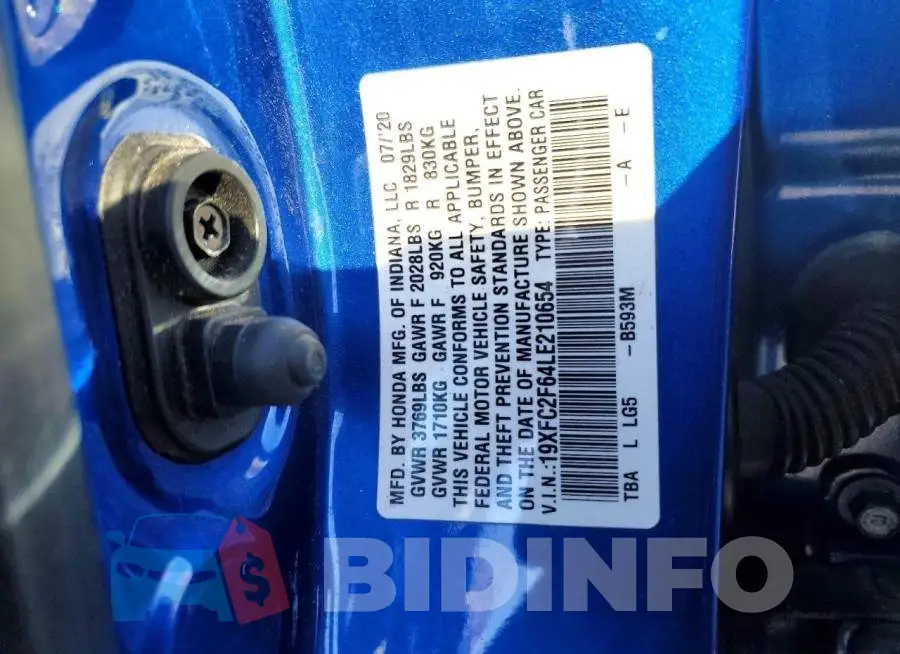 19XFC2F64LE210654 Photo# 12