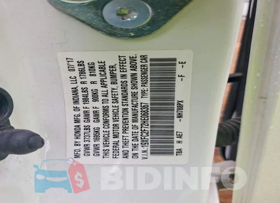 19XFC2F72HE068367 Photo# 12