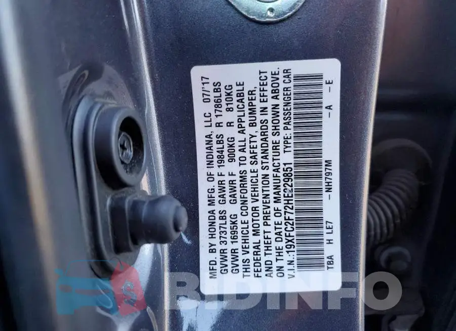 19XFC2F72HE229851 Photo# 12