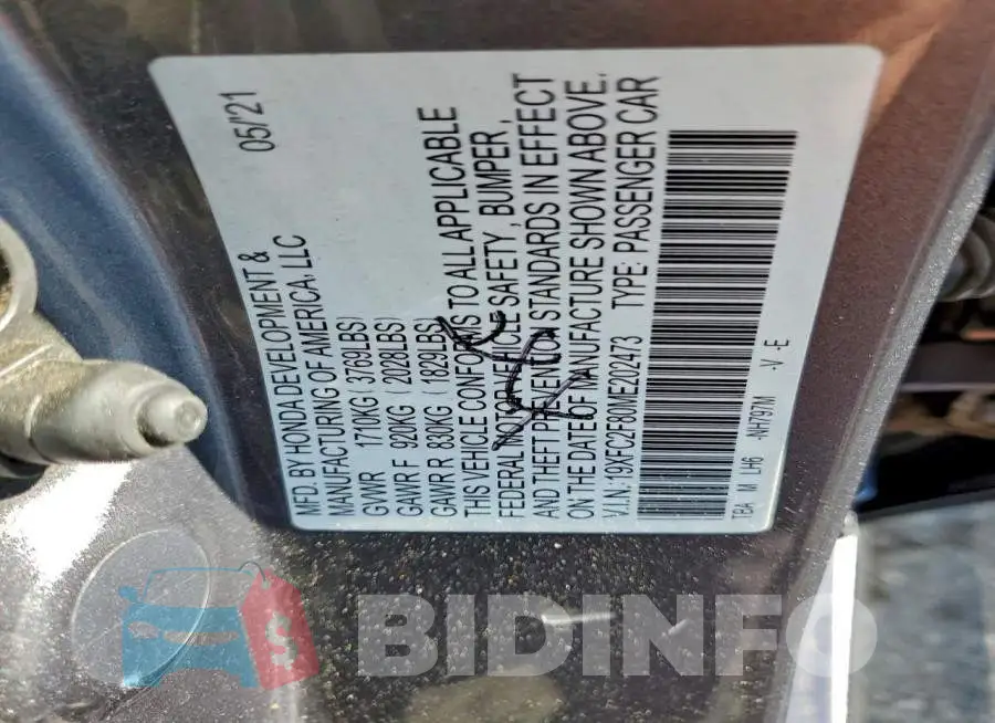 19XFC2F80ME202473 Photo# 12