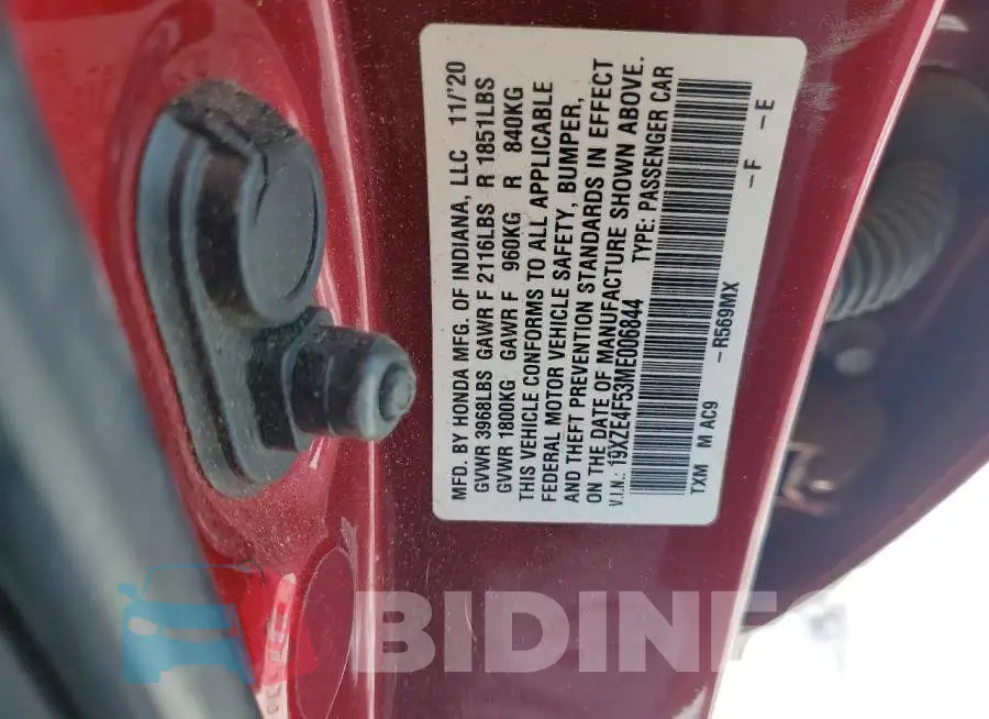 19XZE4F53ME006844 Photo# 12