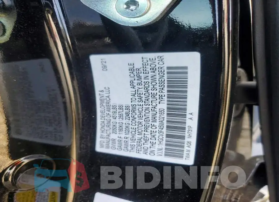 1HGCV3F45MA021650 Photo# 12