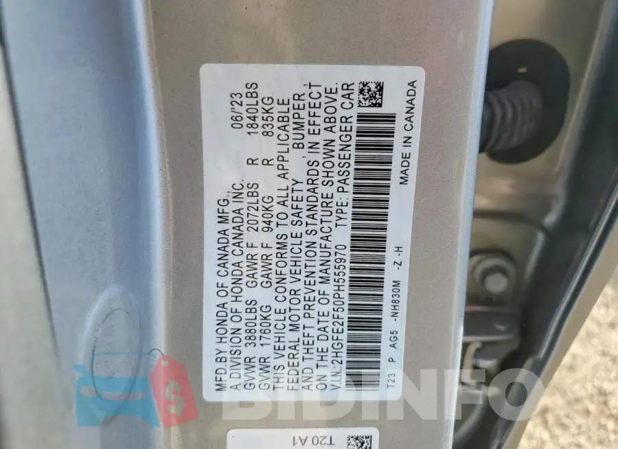 2HGFE2F50PH555970 Photo# 12